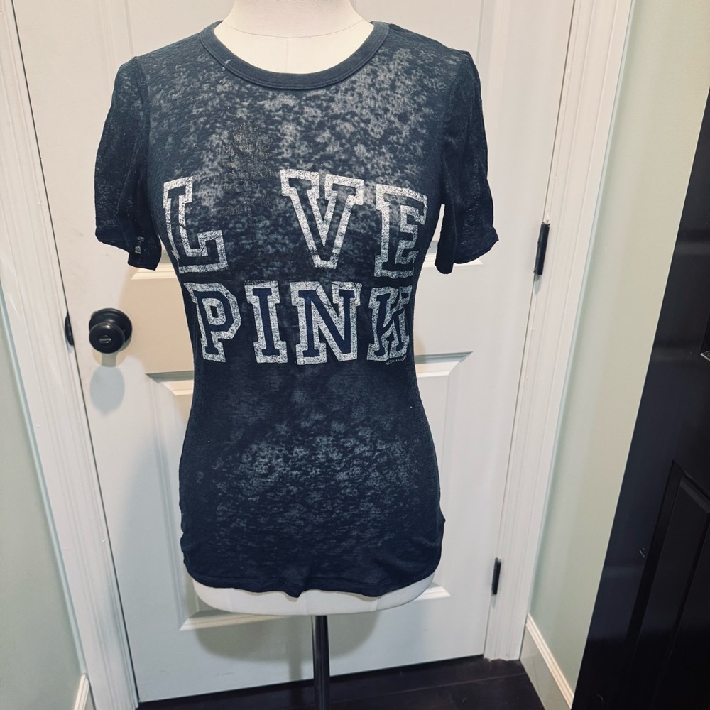 Vintage Sexy burnout Victoria Secret PINK dark blue tee